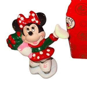 Vintage Disney Enesco Wonderful Winterland Minnie Mouse Skates Figurine Box New